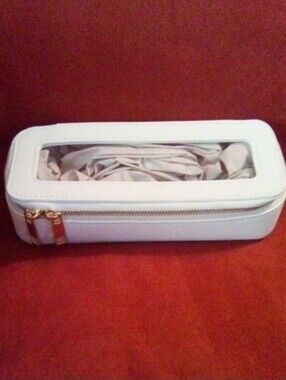 White Jewelry Travel Case with Clear Top